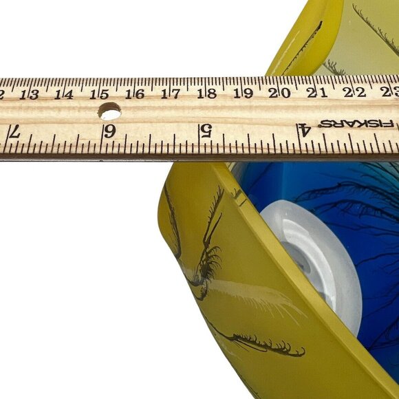 Vintage Herner Vase Hand Painted Royal Peacock Feathers Frosted Germany - Picture 12 of 12